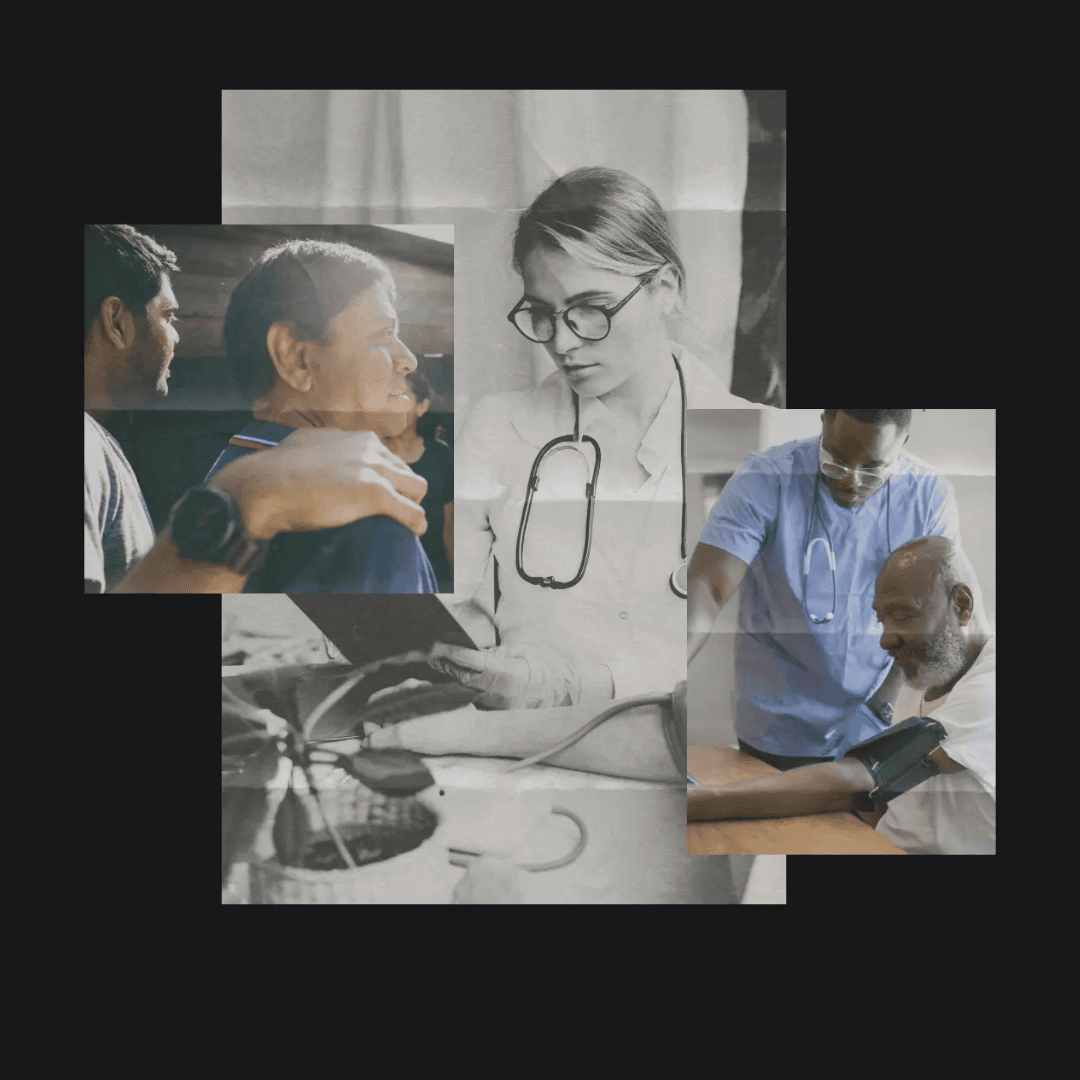 Photo of a doctor and cancer survivor discussing patient-reported measures.