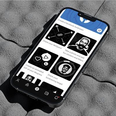 View of smartphone showing Movember's sign-up page